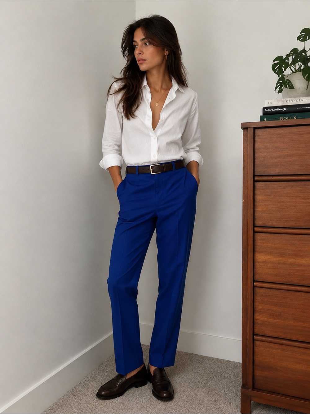 Babaton Cobalt Blue cigarette Pants, 90’s fashion staple, NWT